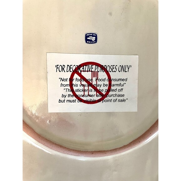 Mexican Talavera 18" Platter with a Fruit on Basket Scene Vintage - Picture 3 of 3